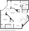 B3 2D Floor Plan Two-Bedroom Floor Plan B3 | Axis Hamilton Apartments